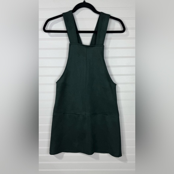 New Look Dresses & Skirts - New Look green suede overhall jumper dress. Size 0.